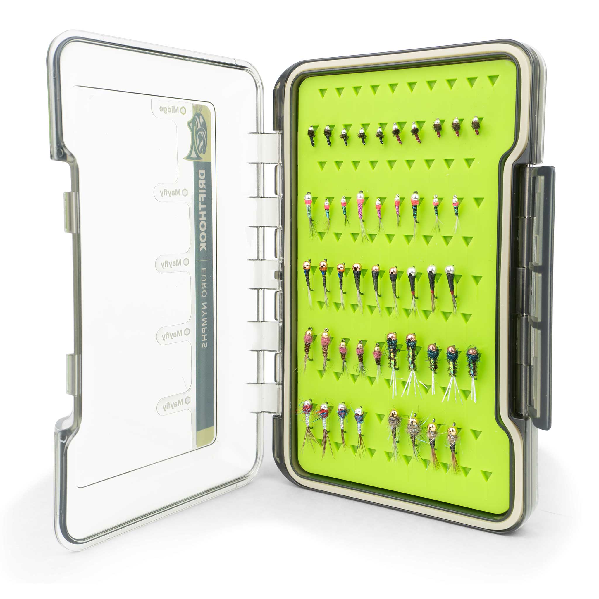 Smitty's Fly Box, Euro Box, 48 Essential Trout Euro Nymphs, Assortment of  Euro Nymphs, Czech Nymphs, and Perdigons, 2 Each of 24 Assorted Tungsten  Flies for Fly Fishing