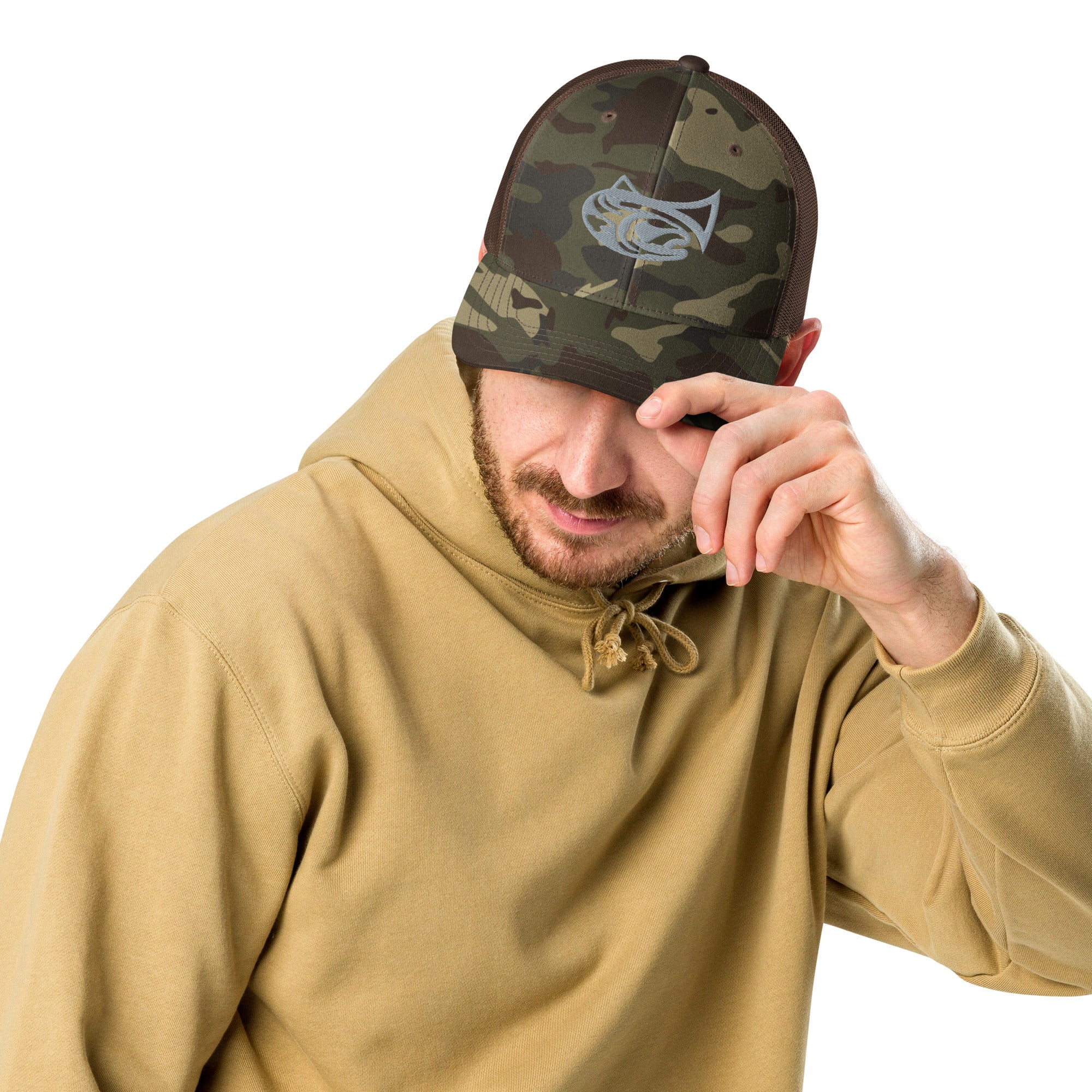 Drifthook Camouflage Trucker Hat - Camo with Brown Back