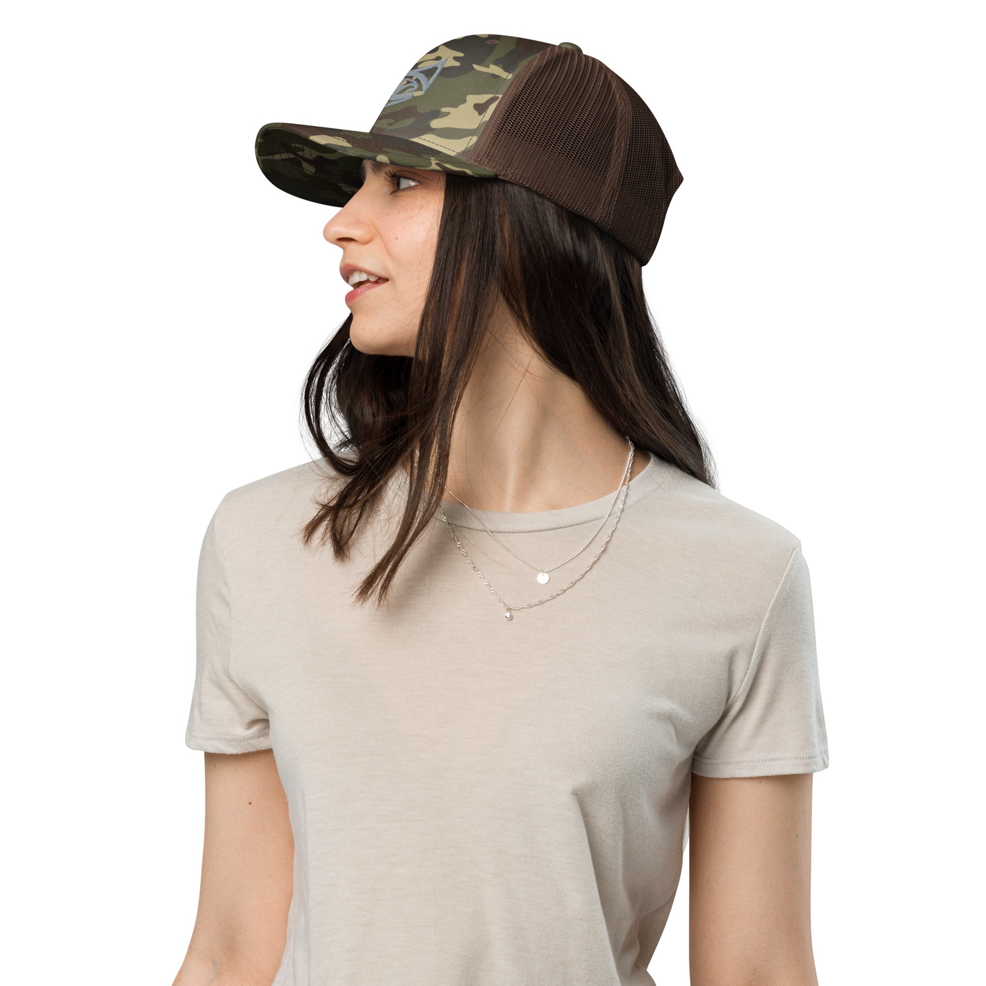 Drifthook Camouflage Trucker Hat - Camo with Brown Back