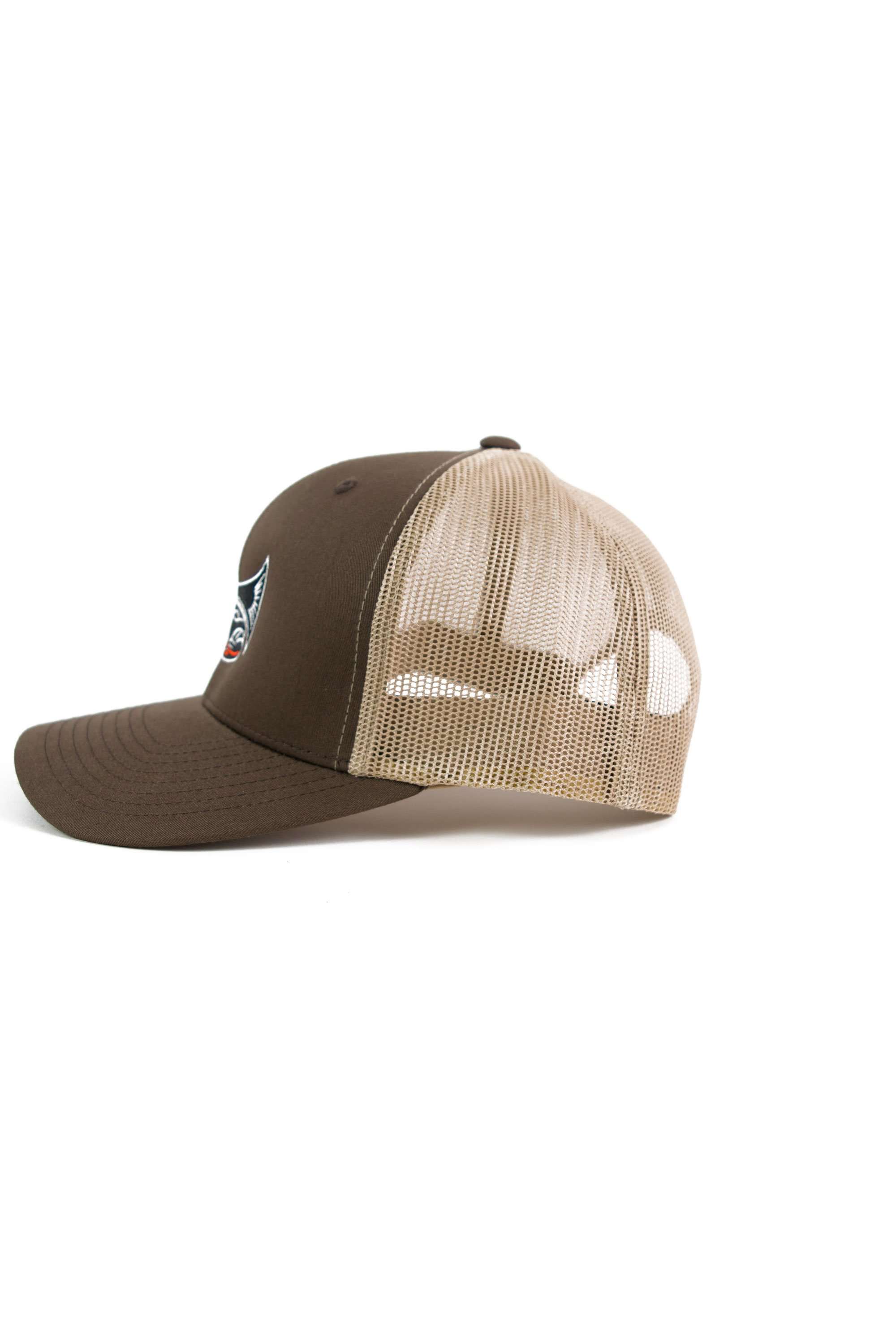 Drifthook Trucker Cap—Brown with Red Logo - Drifthook