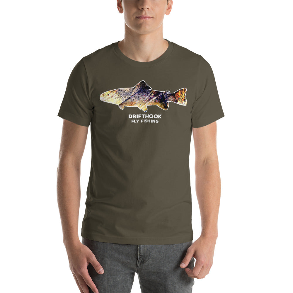 Drifthook Brook Trout Splash Logo Men’s T-Shirt - Drifthook