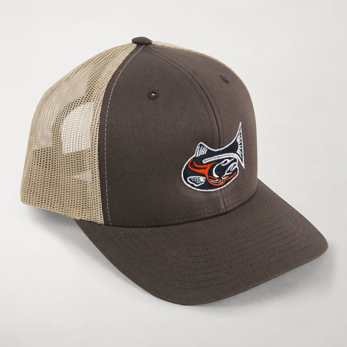 Drifthook Trucker Cap—Brown with Red Logo - Drifthook