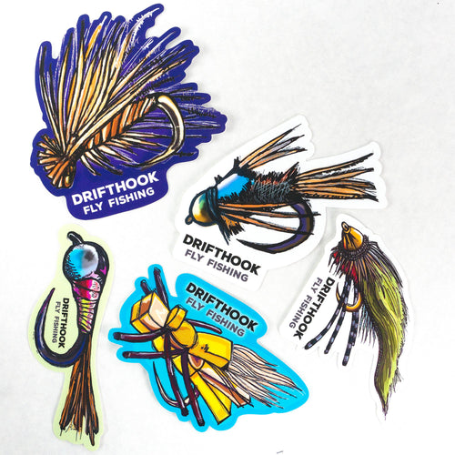 Fly Fishing Sticker Five Pack - Big Bugs!