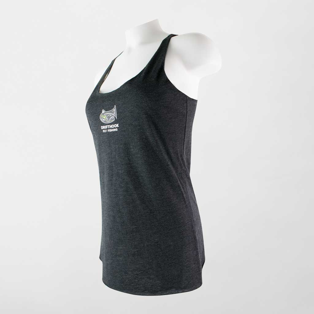 Drifthook - Women's Racerback Tank - Charcoal Black - Drifthook