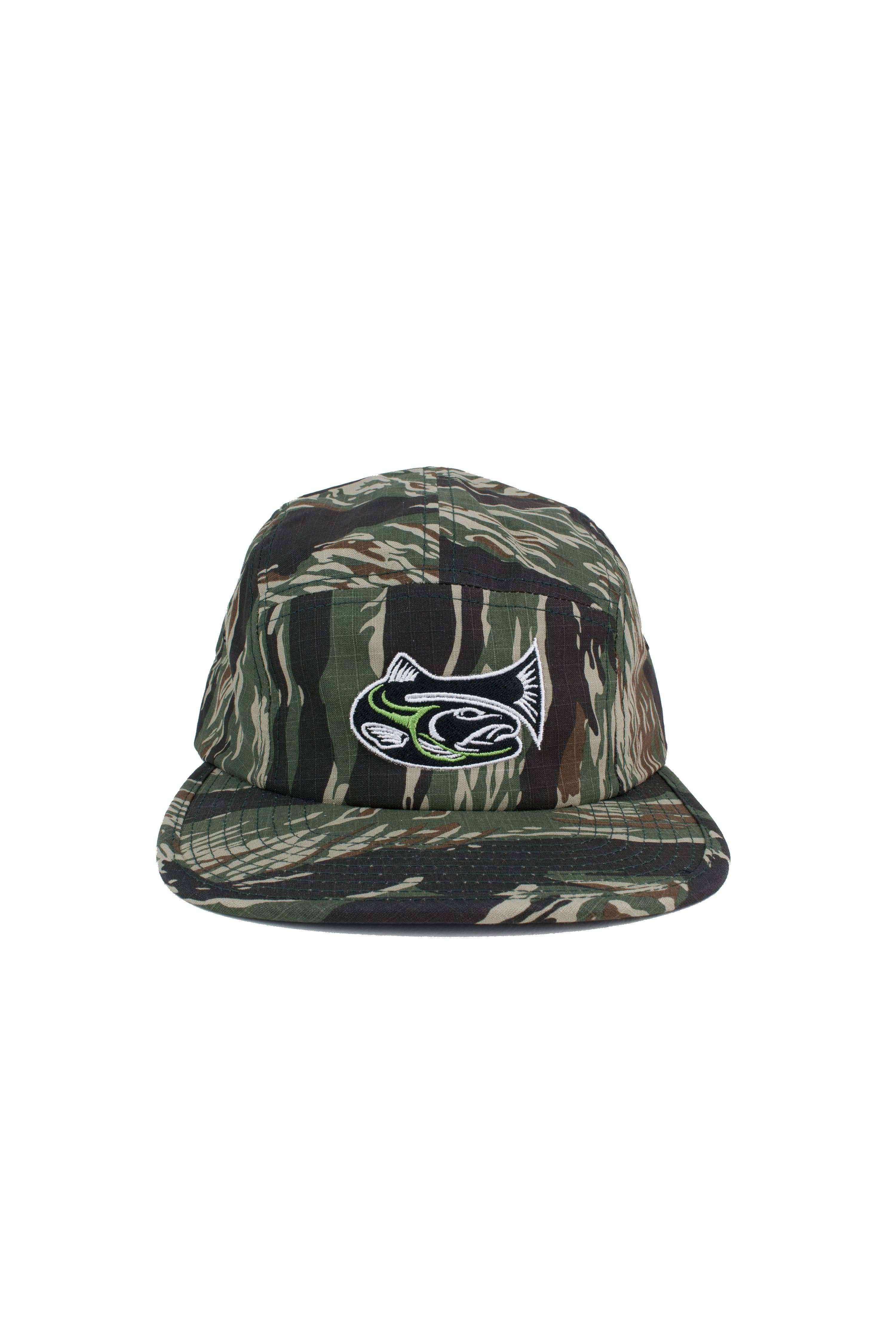 Drifthook Camper Cap—Camo with Green Logo - Drifthook