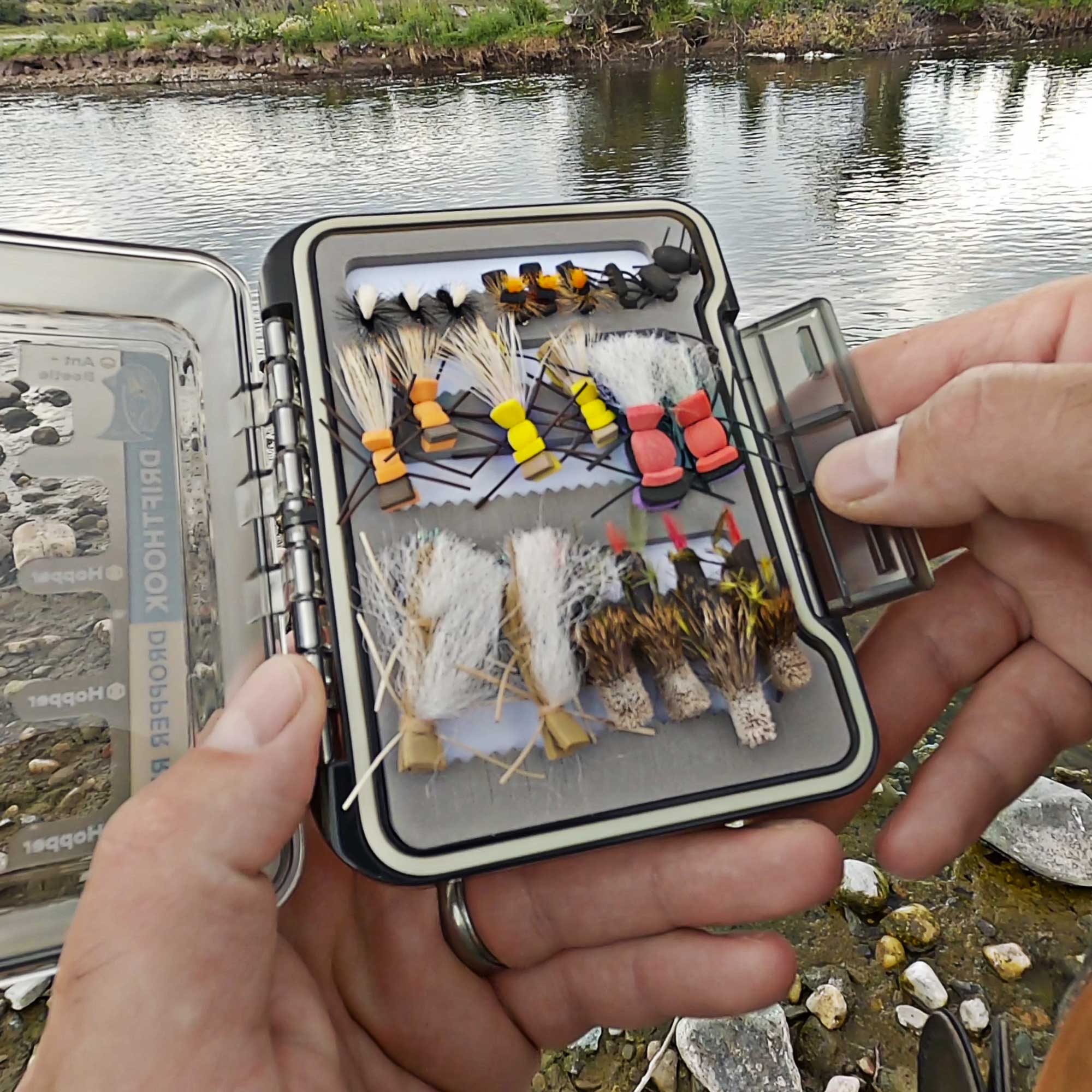 Dropper Rigs Fly Fishing Kit | 49 Hopper & Stimulator Flies with Box & Guides - Drifthook